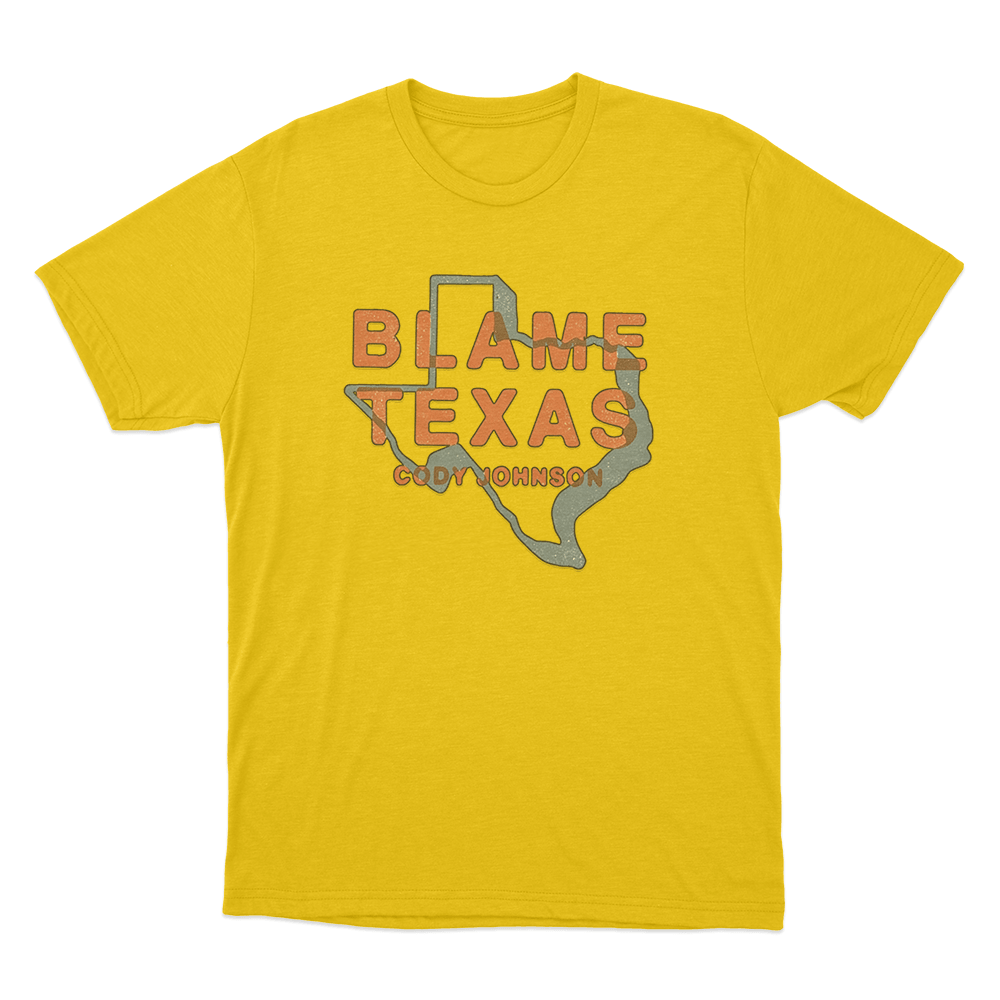Blame Texas Unisex T Shirt Yellow Blame Texas Unisex T Shirt Yellow