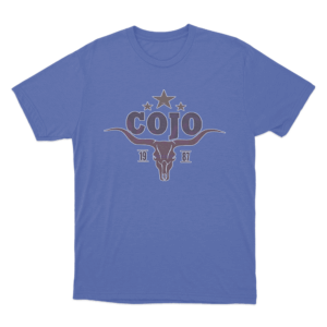 COJO Bull Skull 1987 Unisex T Shirt Blue