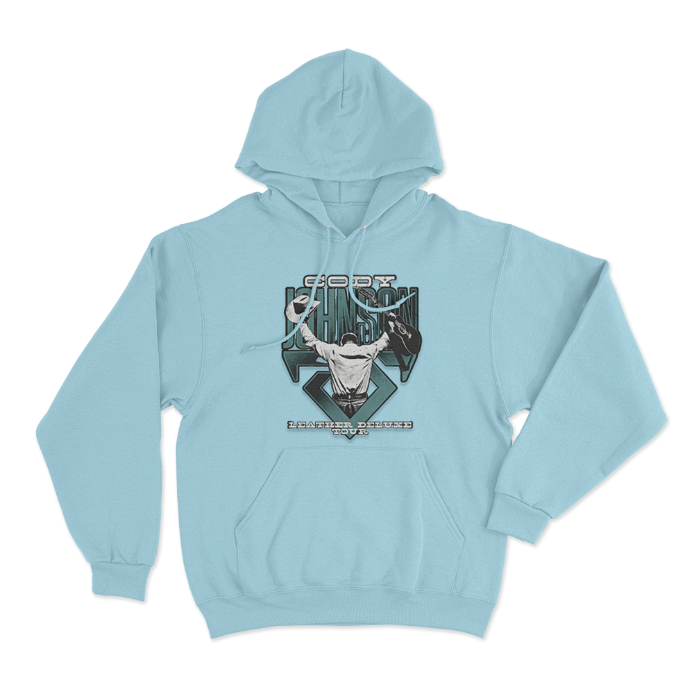 Leather Deluxe Photo Tour Unisex Hoodie Sky Blue Leather Deluxe Photo Tour Unisex Hoodie Sky Blue