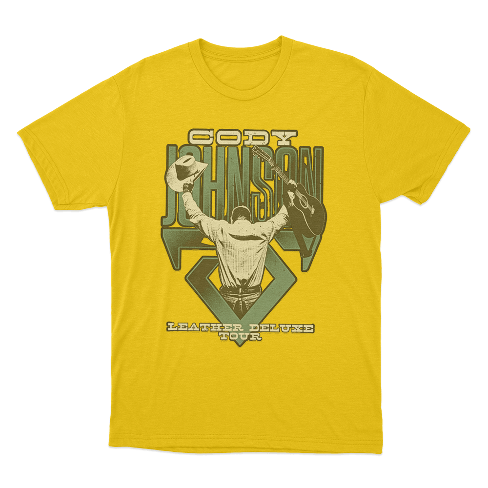 Leather Deluxe Photo Tour Unisex T Shirt Yellow Leather Deluxe Photo Tour Unisex T Shirt Yellow